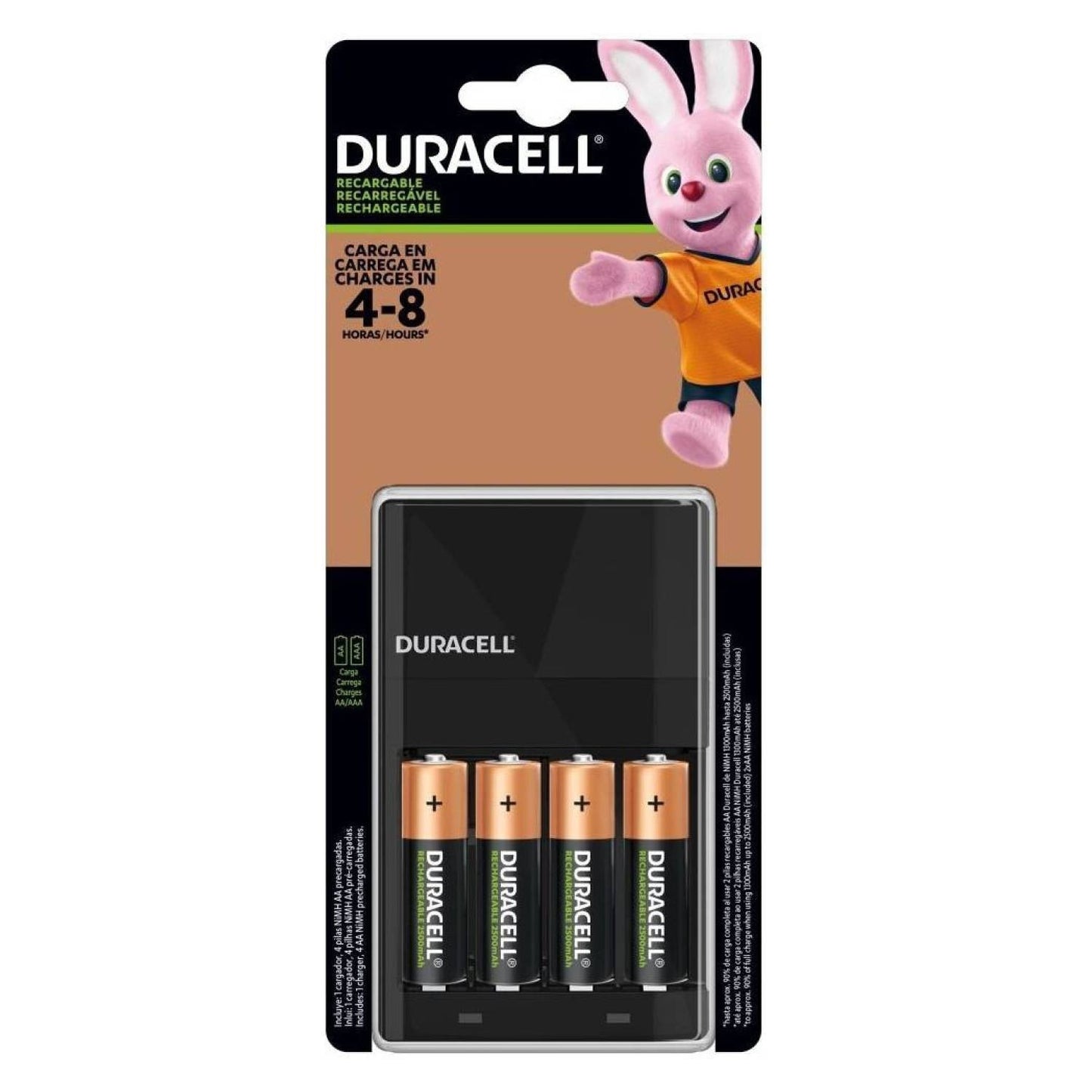 Kit Cargador Duracell + 4 Pilas AA